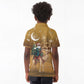 Afro Christmas in Sahara Morocco Kid Polo Shirt Black Santa Riding Camel - African Pride