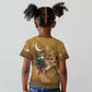 Afro Christmas in Sahara Morocco Kid T shirt Black Santa Riding Camel - African Pride