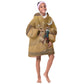 Afro Christmas in Sahara Morocco Kid Wearable Blanket Hoodie Black Santa Riding Camel - African Pride