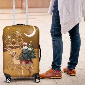 Afro Christmas in Sahara Morocco Luggage Cover Black Santa Riding Camel - African Pride