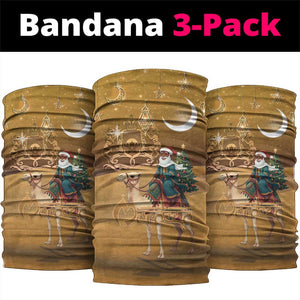 Afro Christmas in Sahara Morocco Neck Gaiter Black Santa Riding Camel - African Pride