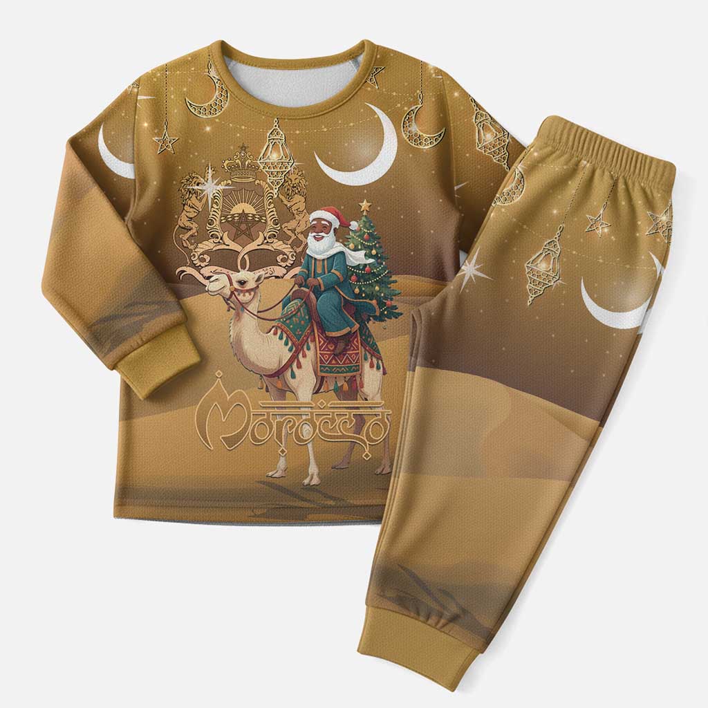 Afro Christmas in Sahara Morocco Christmas Pajama Set Black Santa Riding Camel - African Pride