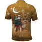 Afro Christmas in Sahara Morocco Polo Shirt Black Santa Riding Camel - African Pride