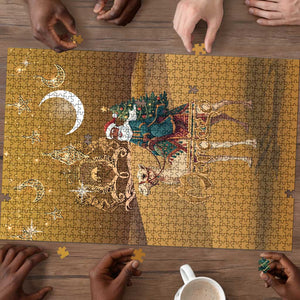 Morocco Christmas in Sahara Puzzle Black Santa Riding Camel