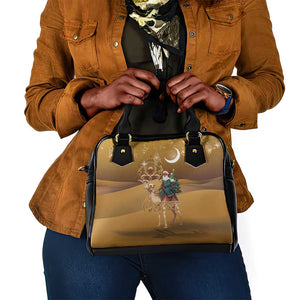 Afro Christmas in Sahara Morocco Shoulder Handbag Black Santa Riding Camel - African Pride