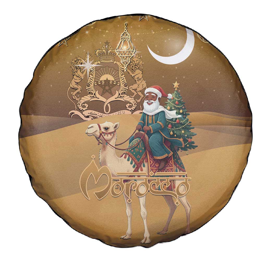 Afro Christmas in Sahara Morocco Spare Tire Cover Black Santa Riding Camel - African Pride