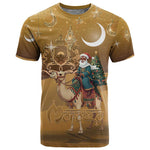 Afro Christmas in Sahara Morocco T shirt Black Santa Riding Camel - African Pride
