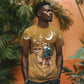 Afro Christmas in Sahara Morocco T shirt Black Santa Riding Camel - African Pride