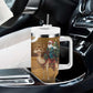 Afro Christmas in Sahara Morocco Tumbler With Handle Black Santa Riding Camel - African Pride