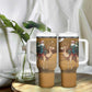 Afro Christmas in Sahara Morocco Tumbler With Handle Black Santa Riding Camel - African Pride