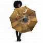 Morocco Christmas in Sahara Umbrella Black Santa Riding Camel