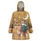 Afro Christmas in Sahara Morocco Wearable Blanket Hoodie Black Santa Riding Camel - African Pride