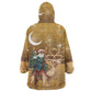 Afro Christmas in Sahara Morocco Wearable Blanket Hoodie Black Santa Riding Camel - African Pride