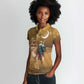 Afro Christmas in Sahara Morocco Women Polo Shirt Black Santa Riding Camel - African Pride