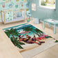 Afro Christmas in Liberia Area Rug Santa Chill on Tropical Beach - African Pride