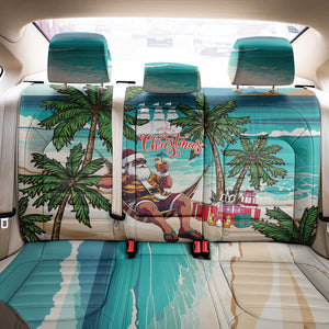 Afro Christmas in Liberia Back Car Seat Cover Santa Chill on Tropical Beach - African Pride