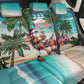 Afro Christmas in Liberia Back Car Seat Cover Santa Chill on Tropical Beach - African Pride