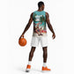 Afro Christmas in Liberia Basketball Jersey Santa Chill on Tropical Beach - African Pride