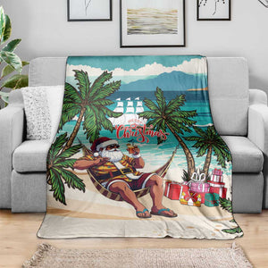 Afro Christmas in Liberia Blanket Santa Chill on Tropical Beach - African Pride