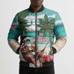 Liberia Christmas Bomber Puffer Jacket Santa Chill on Tropical Beach