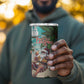 Afro Christmas in Liberia 4 in 1 Can Cooler Tumbler Santa Chill on Tropical Beach - African Pride