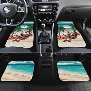 Afro Christmas in Liberia Car Mats Santa Chill on Tropical Beach - African Pride