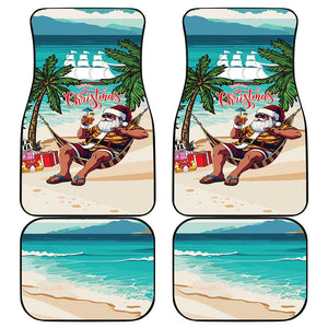 Afro Christmas in Liberia Car Mats Santa Chill on Tropical Beach - African Pride