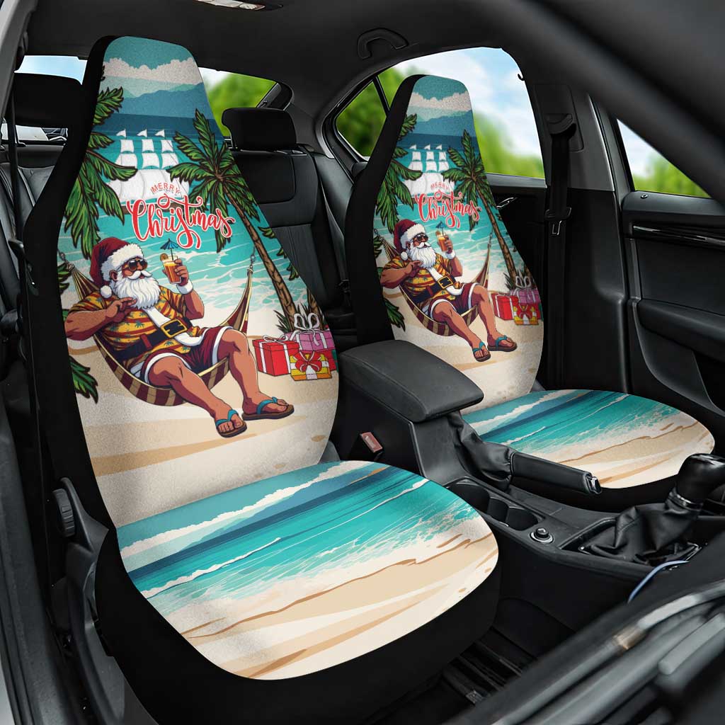 Afro Christmas in Liberia Car Seat Cover Santa Chill on Tropical Beach - African Pride