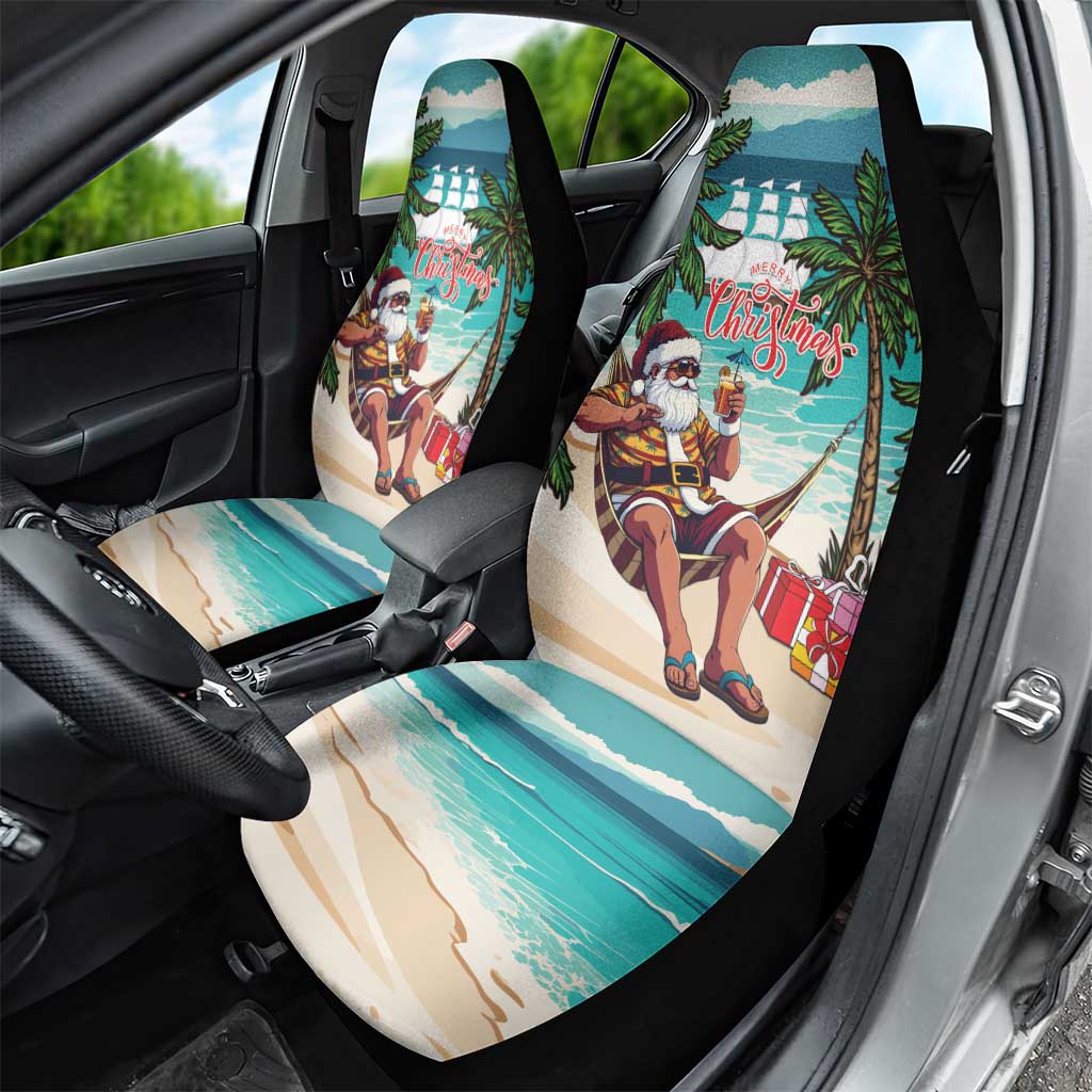 Afro Christmas in Liberia Car Seat Cover Santa Chill on Tropical Beach - African Pride