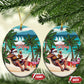 Afro Christmas in Liberia Ceramic Ornament Santa Chill on Tropical Beach - African Pride