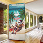 Liberia Christmas Door Cover Santa Chill on Tropical Beach