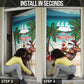 Liberia Christmas Door Cover Santa Chill on Tropical Beach