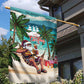 Afro Christmas in Liberia Garden Flag Santa Chill on Tropical Beach - African Pride