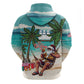 Afro Christmas in Liberia Hoodie Santa Chill on Tropical Beach - African Pride