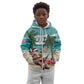 Afro Christmas in Liberia Kid Hoodie Santa Chill on Tropical Beach - African Pride
