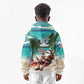 Afro Christmas in Liberia Kid Hoodie Santa Chill on Tropical Beach - African Pride