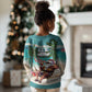 Afro Christmas in Liberia Kid Ugly Christmas Sweater Santa Chill on Tropical Beach - African Pride