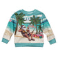 Afro Christmas in Liberia Kid Ugly Christmas Sweater Santa Chill on Tropical Beach - African Pride