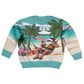 Afro Christmas in Liberia Kid Ugly Christmas Sweater Santa Chill on Tropical Beach - African Pride