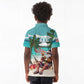 Afro Christmas in Liberia Kid Polo Shirt Santa Chill on Tropical Beach - African Pride