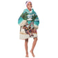 Afro Christmas in Liberia Kid Wearable Blanket Hoodie Santa Chill on Tropical Beach - African Pride