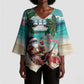 Liberia Christmas Kimono Sleeve Blouse Santa Chill on Tropical Beach