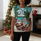 Afro Christmas in Liberia Christmas Knitted V-Neck Vest Santa Chill on Tropical Beach - African Pride