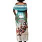 Afro Christmas in Liberia Off Shoulder Maxi Dress Santa Chill on Tropical Beach - African Pride