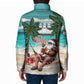 Liberia Christmas Padded Jacket Santa Chill on Tropical Beach