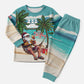 Afro Christmas in Liberia Christmas Pajama Set Santa Chill on Tropical Beach - African Pride