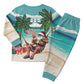Afro Christmas in Liberia Christmas Pajama Set Santa Chill on Tropical Beach - African Pride