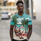 Afro Christmas in Liberia Polo Shirt Santa Chill on Tropical Beach - African Pride