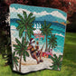 Afro Christmas in Liberia Quilt Santa Chill on Tropical Beach - African Pride