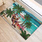 Afro Christmas in Liberia Rubber Doormat Santa Chill on Tropical Beach - African Pride